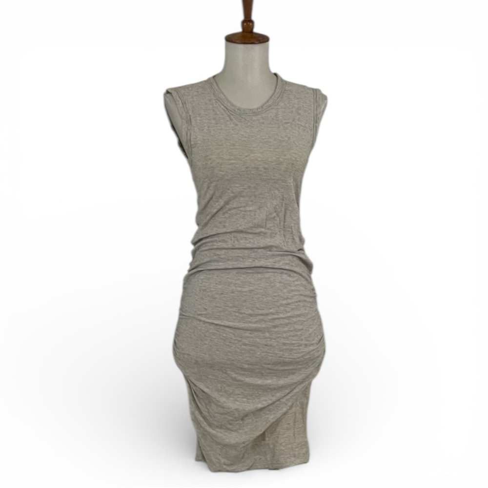 Standard James Perse Gray Dress Women's 1 S Sleeveless Ruched Casual Athleisure